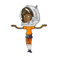 cartoon woman wearing space helmet N12