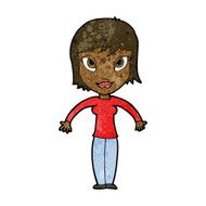 cartoon woman shrugging shoulders N285