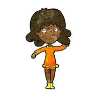 cartoon friendly woman waving N31