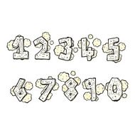 cartoon wooden numbers N7