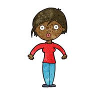 cartoon surprised woman N140