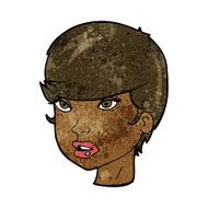 cartoon pretty female face N56