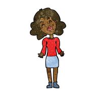 cartoon woman shrugging shoulders N286