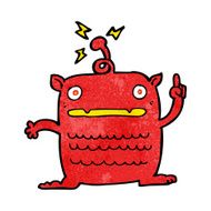 cartoon weird little alien N13
