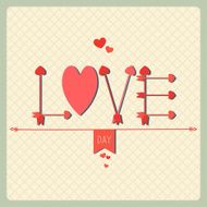 Retro love card with heart and arrows