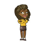 cartoon woman with crossed arms N28