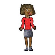 cartoon woman shrugging shoulders N287