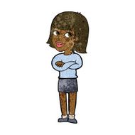 cartoon happy woman looking over N6