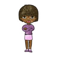 cartoon woman with folded arms N18