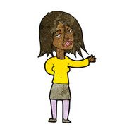 cartoon unhappy woman N6