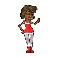 cartoon woman making dismissive gesture N12