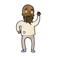 cartoon bearded man waving N5