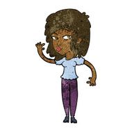 cartoon pretty woman waving N52