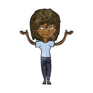 cartoon woman shrugging N38