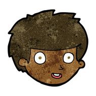 cartoon happy boy&#039;s face N12