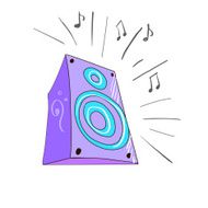 Colored doodle speaker