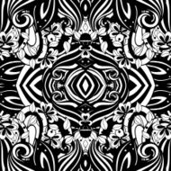 Vector Seamless Abstract Black and White Tribal Pattern N67