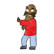 cartoon angry old man N97