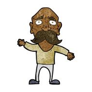 cartoon worried old man N13