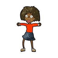 cartoon surprised woman N141