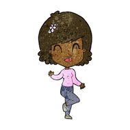 cartoon pretty woman dancing N12