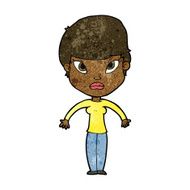 cartoon woman shrugging shoulders N290