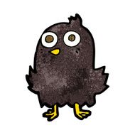 funny cartoon bird N119