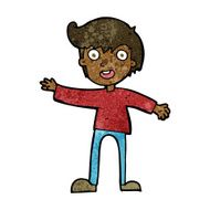 cartoon excited boy N96