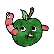 cartooon worm in apple N4