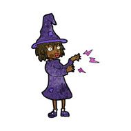 Cartoon Witch Casting Spell N14
