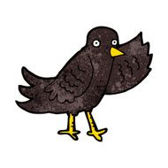 cartoon waving bird N13