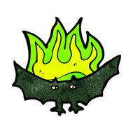cartoon spooky vampire bat N17