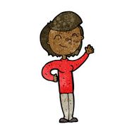 cartoon friendly waving woman N7