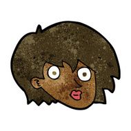 cartoon surprised female face N38