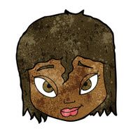 cartoon female face N89