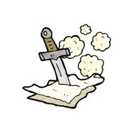 cartoon dagger in papers N3