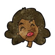 cartoon happy female face N104