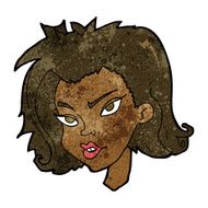 cartoon female face N90