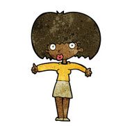 cartoon woman giving thumbs up symbol N39
