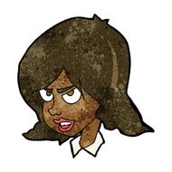 cartoon annoyed woman N117