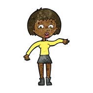 cartoon surprised woman N142