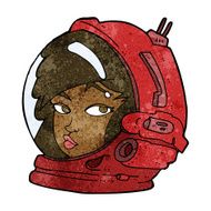 cartoon female astronaut N17