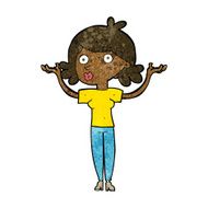 cartoon woman throwing arms in air N6