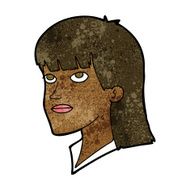 cartoon serious woman N12