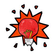 cartoon red light bulb N18