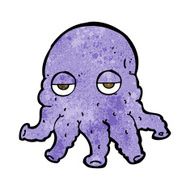 cartoon alien squid face N18