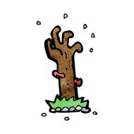 Cartoon Zombie Rising From Grave N21