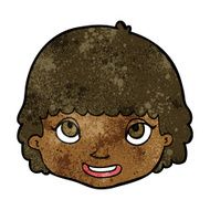 cartoon happy female face N106