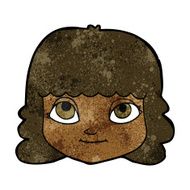 cartoon happy female face N107
