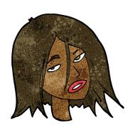cartoon annoyed woman N119